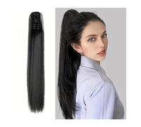 Ponytail Extension Daily Use Claw Clip Ponytail Extension for Women 22 Inch Long Water Wavy Curly Multi-Coloredt Fibers Synthetic Natural Soft Ponytail Hair Extension