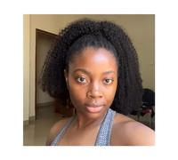 Ponytail Extension Drawstring Ponytail Afro Kinky Curly Ponytails Extensions for Black Women, 12-26" Human Hair Ponytail Hairpiece Clip In Afro Remy Hair Extensions Ponytail Hair Extension (Color : A