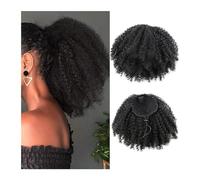 Ponytail Extension Drawstring Ponytail Hair Extension Hairpieces For Women 10inch Short Kinky Curly Synthetic Afro Puff Curly Ponytail Hair Extension(4)