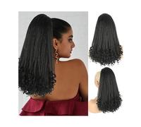 Ponytail Extension Drawstring Ponytail Hair Extensions for Women Yaki Straight Curly Hair Tail Ponytail Extensions Synthetic Heat Resistant Hairpiece for Daily Party Pony Tails Hair Extensions(Color:1