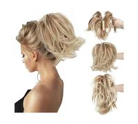 Ponytail Extension Fake Blonde Hair False Pigtail for Women Synthetic Claw Clip In Ponytail Hair Extensions Diy Hairpiece Hair Bun Ponytail Hair Extension(27T613)
