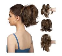 Ponytail Extension Fake Blonde Hair False Pigtail for Women Synthetic Claw Clip In Ponytail Hair Extensions Diy Hairpiece Hair Bun Ponytail Hair Extension(4BH27)