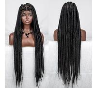 Ponytail Extension, Fashion New Explosive firepower open Lace new braided hair set Lace braided hair wig Hair Extensions(Black)