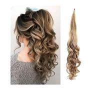Ponytail Extension Flexible Winding Type Long Wavy Hair Magic Wand High Ponytail Fluffy Hair Extension Synthetic Wig 32-inch Ponytail Women Ponytail Hair Extension(P8 25)