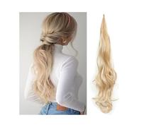 Ponytail Extension Flexible Wrap Around Ponytail 32 Inch Long Body Wave Natural Synthetic Hairpieces for Women Daily use(P27/613)
