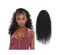 Ponytail Extension Kinky Curly Human Hair Drawstring Ponytail for Black Women 8-26 Inch Brazilian Remy Hair Clip In Curly Ponytail Extension Human Hair Pieces Hair Extensions(16inches)
