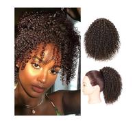 Ponytail Extension Kinky Curly Ponytail Drawstring Afro Puffs Curly Ponytail Extension For Women 10 Inch Synthetic Afro Drawstring Ponytail Ponytail Hair Extension(Bruin)