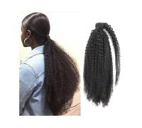 Ponytail Extension Kinky Curly Wrap Around Ponytail Brazilian Remy 10-24 Inch Hair Ponytail Extension Clip in Human Hair Extensions Afro Curly Ponytail Hair Piece(12inch)