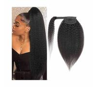 Ponytail Extension Kinky Straight Wrap Around Ponytail Extensions 10-32 Inch Indian Remy Hair Clip In Hair Extensions Ponytail(16inches 80g)