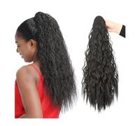 Ponytail Extension Long Afro Kinky Curly Synthetic 22InchHeat Resistant Claw Ponytails Fake Hair Pieces Ponytail Extension for Women Ponytail Hair Extension(Bruin)