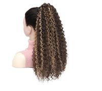 Ponytail Extension Long Curly Drawstring Ponytail Afro Puff Kinky Curly Ponytail Hair Extensions Fluffy Synthetic Fake Horse Tail Hair(COLOR 2_20INCHES)
