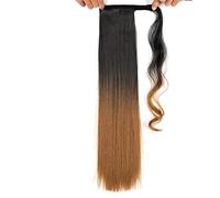 Ponytail Extension Long Straight Synthetic Ponytail Hair Extension Wrap Around Ponytail Extensions Natural Hairpiece Headwear Synthetic Hair Hair Extensions Ponytail(Color:Straight 1B-27)