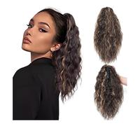 Ponytail Extension Long Water Wave Claw Ponytail Extensions Curly Clip in Fake Hair Synthetic for Women Daily use(10H26)