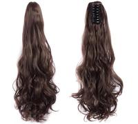 Ponytail Extension Long Wavy Ponytail Extensions Claw Clip on Wavy Curly Ponytail Hairpieces 26 inch Synthetic Claw Clip Ponytails Hair Extension for Women Hair Extensions Ponytail (Color : 4, Size