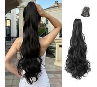 Ponytail Extension Natural Wave Claw Ponytail Extension Hair Accessories Long Heat Resistant Fiber Synthetic Ponytail Hairpiece for Women Daily Use Ponytail Hair Extension(P006-4)