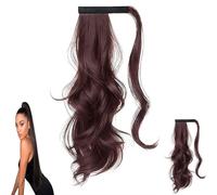 Ponytail Extension, Ponytail Extension Human Hair, Pony Tails Hair Extensions, Natural Look and Feel, Lightweight Feel and a Snug (curly hair dark brown)