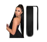 Ponytail Extension Ponytail Extensions Human Hair Wrap Around Long Straight Remy Hair Extensions Natural Color Malaysia Remy Hair Clip In Hair Extensions Hairpiece for Daily Use(26inches)