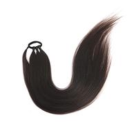 Ponytail Extension Ponytail Extensions Synthetic Boxing Braids 26 Inch Brown Wrap Around Chignon Tail with Rubber Band Hair Ring Ombre Braid Hair Extensions Ponytail(Color:BROWN BLACK_26INCHES)