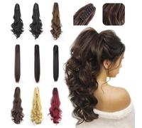 Ponytail Extension Ponytail Hair Extension Synthetic 24inch Wavy Claw Clip On Ponytail Extension Hair For Women Pony Tail Hair Hairpiece Ponytail Hair Extension(SH66-1)
