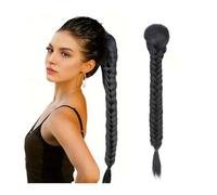 Ponytail Extension Ponytail Hair Extensions 16Inch Synthetic Long Drawstring Drawstring Clip in Ponytail Hairpiece for Women Ponytail Hair Extension(1B)