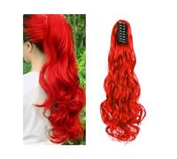 Ponytail Extension Ponytail Hair Extensions Synthetic Claw 20Inch Curly Wavy Claw Clip On Ponytail Hairpieces For White Women Brown Black Red Color Ponytail Hair Extension(SH88 F27 613)