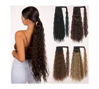Ponytail Extension Ponytail Hairpiece, Synthetic Long Wavy Corn, for Winding on Hair Clip, Ombre, Brown, Blonde, Hair Extension, Ponytail Real Hair Ponytail (16L, 5
