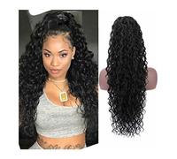 Ponytail Extension Real Human Hair Clip in Pony Drawstring Puff Ponytail Kinky Curly Hair Extension Malaysia Tail African American Hair Extensions Ponytail Hair Extension(22INCHES)