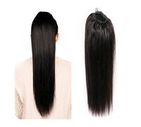 Ponytail Extension Straight Human Hair Ponytail Drawstring Ponytails Extension for Black Women Brazilian Straight Remy Hair Clip In Ponytail hairpieces Natural Black Hair Extensions Ponytail (Color :