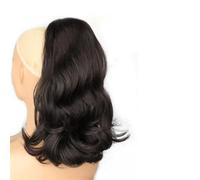 Ponytail Extension Synthetic 18inch Wavy Hair Extension Tail Warping Straight Hairpiece with Two Plastic Comb Black Drawstring Ponytail Hair Ponytail Hair Extension(Color:2-01)