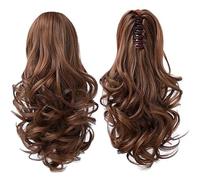 Ponytail Extension, Synthetic Claw Clip Wig 8 Clip in Wavy Ponytail Hair Extensions Hair Extensions with Claw Clip Clip In Hair Extensions for Women (Light Brown)