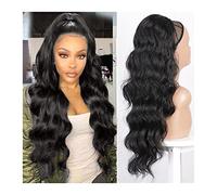 Ponytail Extension Synthetic Long Body Wavy Drawstring Ponytail for Women 26inch Fluffy Wave Drawstring Hair Extension Natural Soft Clip in Ponytail Hairpiece Ponytail Hair Extension(Color:1B)