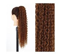 Ponytail Extension Synthetic Long Water Wave Drawstring Ponytail Clip-in Hair Extension 24 inch Natural Wave Ponytail Hair Extension For Women Hair Extensions Ponytail(Color:30)