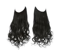 Ponytail Extension Synthetic No Clips Hair Extensions Fake Hair Natural Wavy Curly False Hair Piece For Woman(Off Black,14inches)