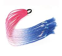 Ponytail Extension Synthetic Rubber Band Twist Braid Ponytail Extension, 60CM Colorful Mixed Braid Hairpieces for Girls Kids, Dress Beautification Ornament Ponytail Hair Extension (Color : 0034, Siz