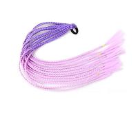 Ponytail Extension Synthetic Rubber Band Twist Braid Ponytail Extension, 60CM Colorful Mixed Braid Hairpieces for Girls Kids, Dress Beautification Ornament Ponytail Hair Extension (Color : 001, Size