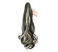 Ponytail Extension Wavy Curly 20" Long Synthetic Fake Pony Tail Wig Claw Clips For Women Daily Use 140 G Hair Extension for Daily Use(1BH613#)