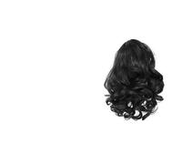 Ponytail Extension, Wig Drawstring Short Ponytail Roman Roll Short Ponytail Multi-color Change Hairstyle Hair Extensions(Black)