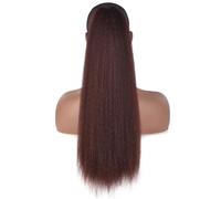 Ponytail Extensions 22 Inch Long Afro Yaki Straight Ponytail Extension for Black Women, Natural Kinky Srtaight Drawstring Ponytail Clip In Synthetic Ponytail Hair Pieces for Women(Color:33)