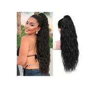Ponytail Extensions 26 inch Claw Clip Long Curly Wavy Clip in Ponytails Synthetic Hair Piece Pony Tail Hairpieces for Women(Black)