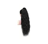 Ponytail Extensions 26 inch Claw Clip Long Curly Wavy Clip in Ponytails Synthetic Hair Piece Pony Tail Hairpieces for Women for Daily Use(Black)