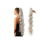 Ponytail Extensions, 34 inch Long Curly Wavy Clip in Ponytails Synthetic Hair Piece Pony Tail Hairpieces for Women for Daily Use(Natural black)