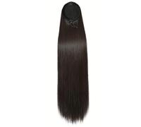 Ponytail Extensions Drawstring Long Straight Fake Pony Tail, Soft Clip In Hair Extension Synthetic Heat Resistant Hairpiece for Daily Use(24inch)
