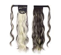 Ponytail Extensions Resistant Synthetic Hairpiece for Women Ponytail Hair Extensions, Ponytail Extension 22" Long Wave Curly Wrap Around Pony Tail Heat for Women(Color:F8-613)