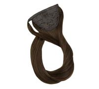 Ponytail Extensions Solid Color Clip In Extension Machine Brazilian Hair Ponytails Human Hairs Hair Extension for Daily Use(Light Brown,20inches 80g)