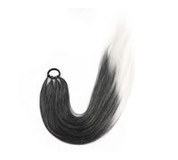 Ponytail Extensions Synthetic Boxing Braids Wrap Around Chignon Tail With Rubber Band Hair Ring for Daily Use(Mix1bgrey)