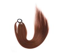 Ponytail Extensions Synthetic Boxing Braids Wrap Around Chignon Tail With Rubber Band Hair Ring Hair Extension for Daily Use(Brown)