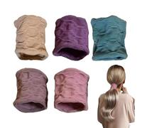 Ponytail Hair Bobbles Elastic Hair Ties No Damage Stretch Cotton Scrunchies Seamless Hair Scrunchies Headband Ponytail Holder 5 Pieces Wide Hair Ties Hair Bands Accessories for