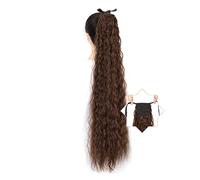 Ponytail Hair Extension 22/32 Inch Long Corn Wavy Ponytail Extensions Synthetic Natural Drawstring Ribbon Fake Hair Pony Tail Clip in Extensions Women Hairpieces Ponytail Hairpiece (Color : 009, Siz