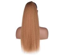 Ponytail Hair Extension 22 Inch Long Afro Yaki Straight Ponytail Extension for Black Women, Natural Kinky Srtaight Drawstring Ponytail Clip In Synthetic Ponytail Hair Pieces Ponytail Hairpiece (Color