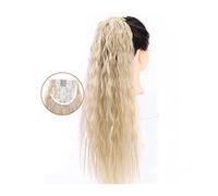 Ponytail Hair Extension 22" Synthetic Fluffy Curly Ponytail Hairpieces Clip in Ponytail Hair Extensions for Women Long Corn Wave Ponytail Extensions Ponytail Hairpiece (Color : 010, Size : 22inch)